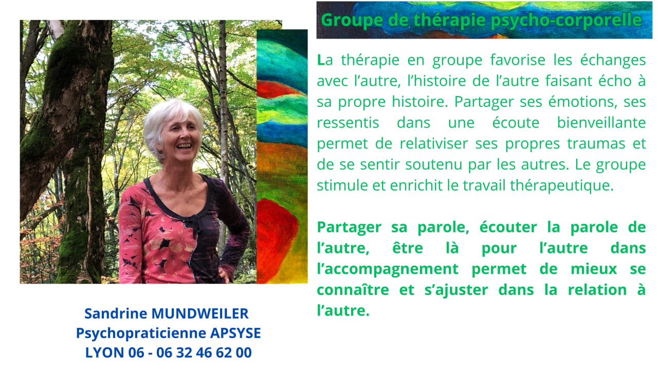 Information complémentaire - Groupe de thérapie psychocorporelle APSYSE à Lyon